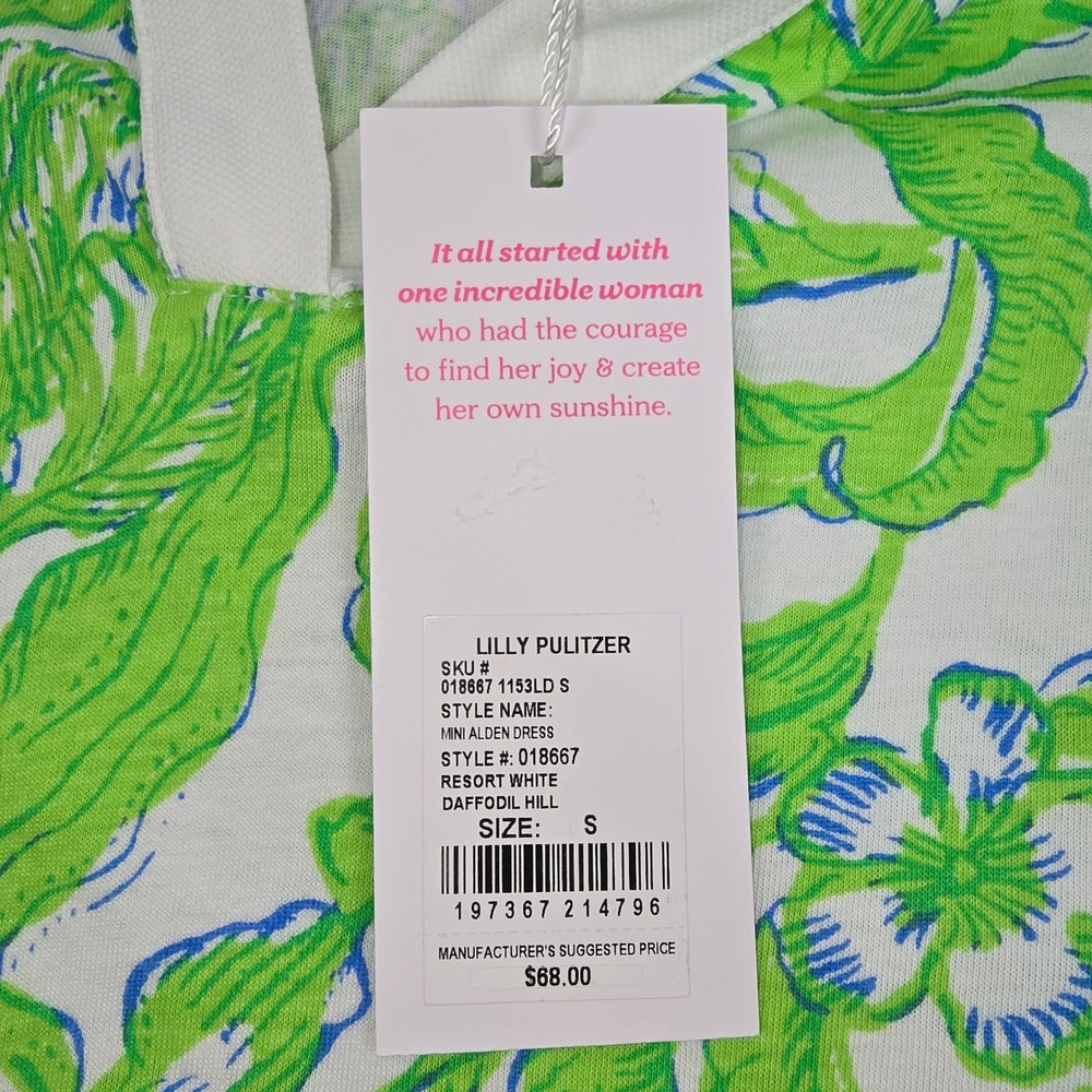 Lilly Pulitzer Mini Alden Dress Resort White Daffodil Hill Kids Small 4-5 NWT - Picture 3 of 9